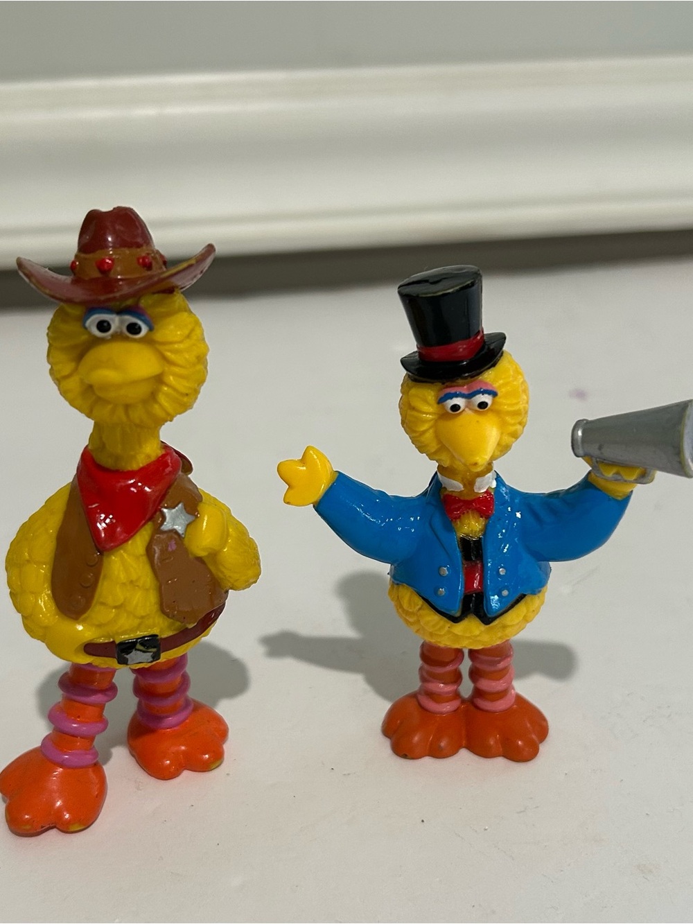 JHP Vintage Sesame Street Cowboy Big Bird Circus Big Bird Caketoppers Lot Of 2